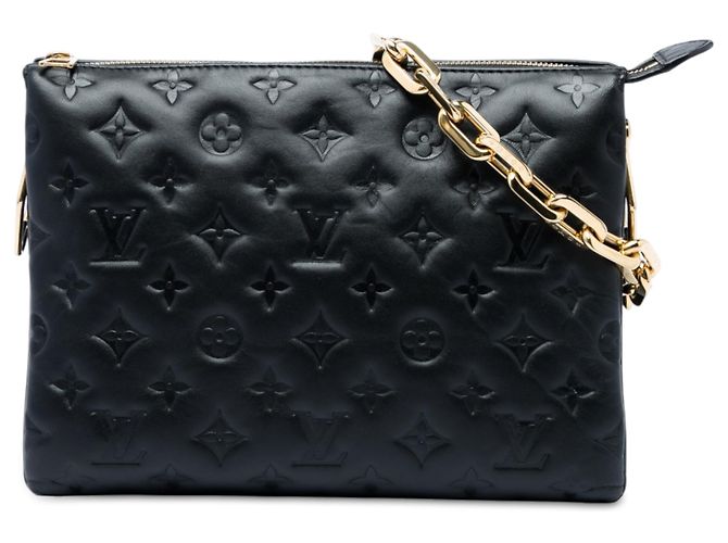 Louis Vuitton Coussin PM in pelle di agnello puffy nera con Monogram in rilievo Nero - vista 2