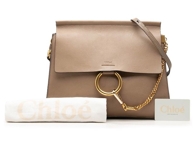 Chloé Faye Borsa a Tracolla in Pelle Marrone Medium Marrone chiaro - vista 7