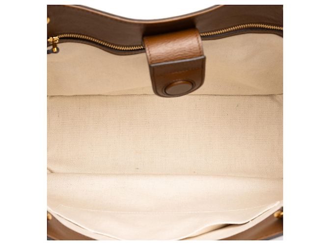 Tote Gucci Horsebit 1955 in pelle marrone Medium - vista 4