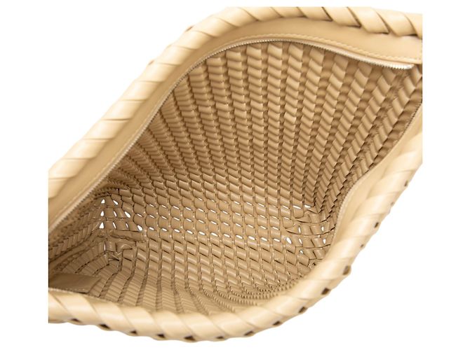 Clutch Structure Intrecciato Beige Bottega Veneta - vista 4