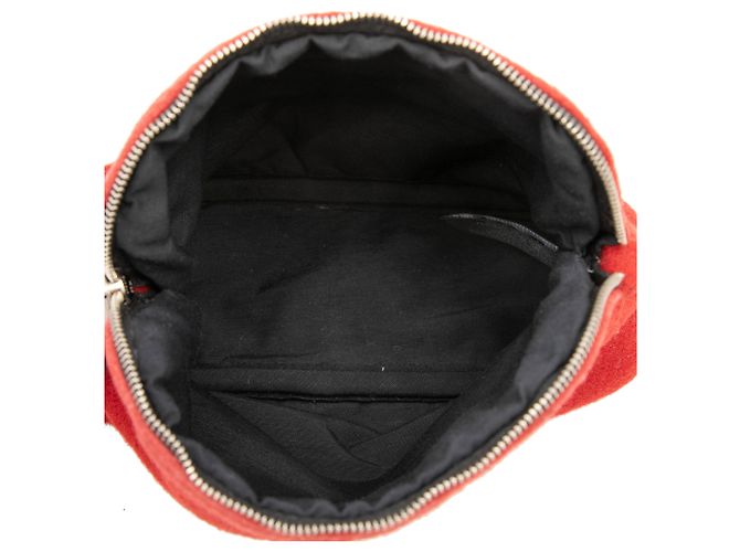 Pouch Bolide in lana rossa Hermès Rosso - vista 4