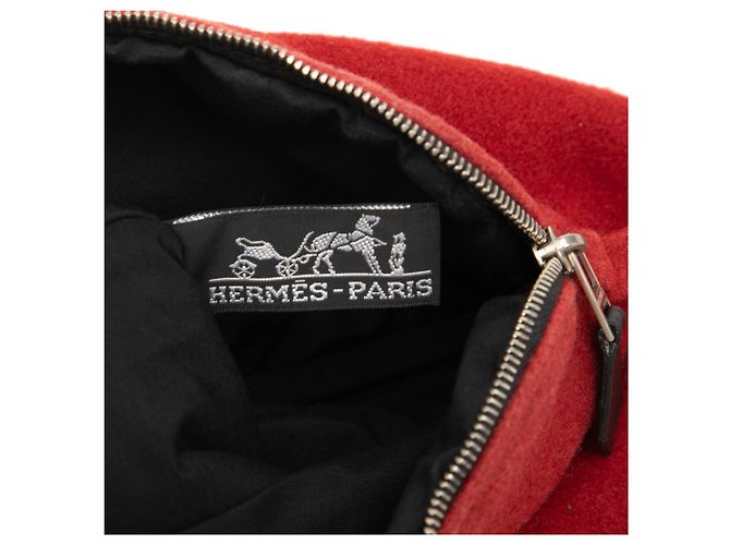 Pouch Bolide in lana rossa Hermès Rosso - vista 5