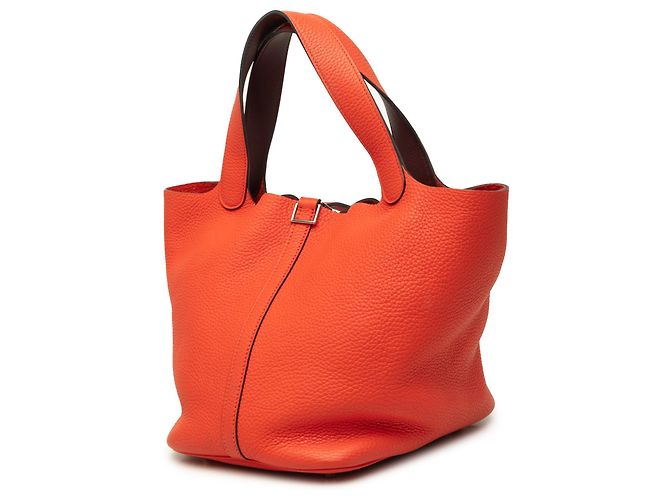 Hermès Orange Clemence and Swift Picotin Lock 18 Eclat Laranja - vista 2
