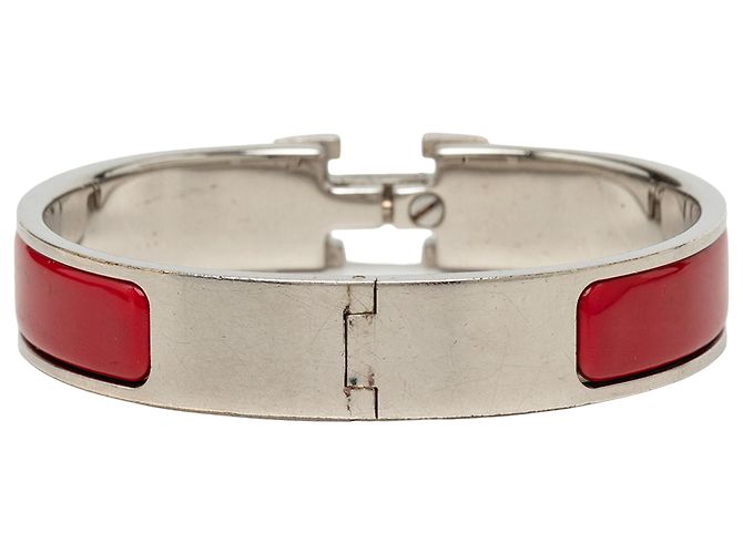 Pulsera Clic H PM de esmalte rojo Hermès - vista 3