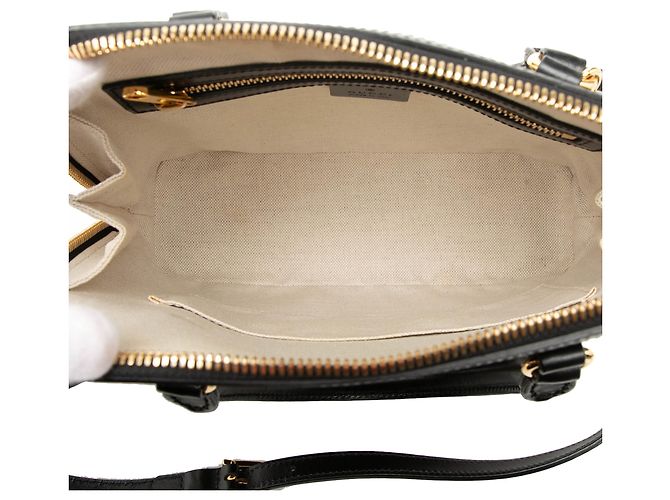 Borsa Satchel Gucci Horsebit 1955 Piccola in Pelle Nera Nero - vista 4