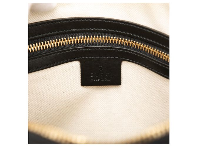 Borsa Satchel Gucci Horsebit 1955 Piccola in Pelle Nera Nero - vista 5