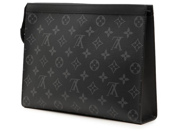 Louis Vuitton Black Monogram Eclipse Pochette Voyage MM Negro - vista 2