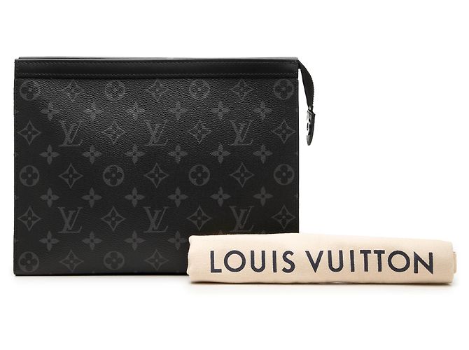 Louis Vuitton Black Monogram Eclipse Pochette Voyage MM Negro - vista 7