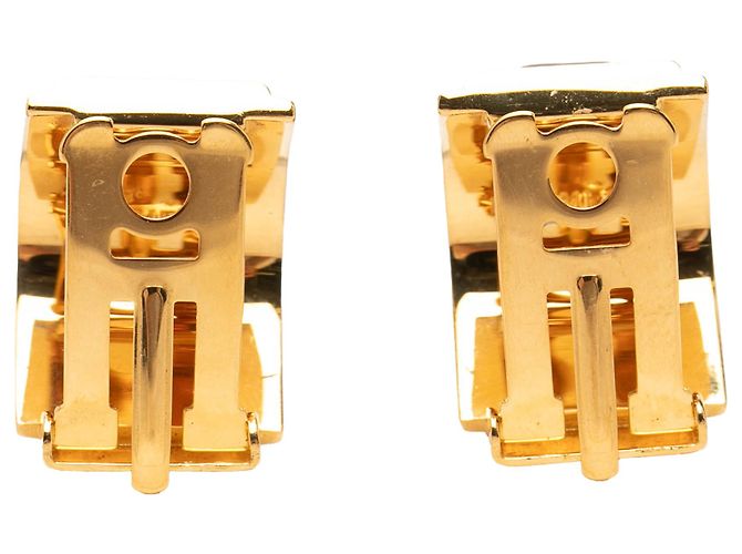 Orecchini a clip Hermès in smalto blu e placcati oro Cloisonné - vista 2