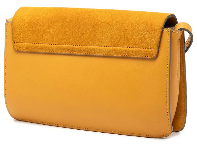 Chloé Faye Piccola Borsa a Tracolla in Camoscio e Vitello Gialla Giallo Senape - vista 2