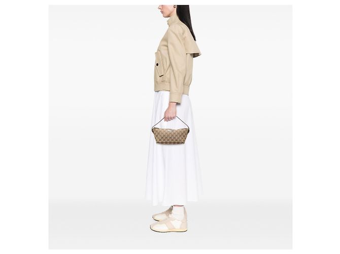 Gucci Beige GG Canvas Boat - vista 6