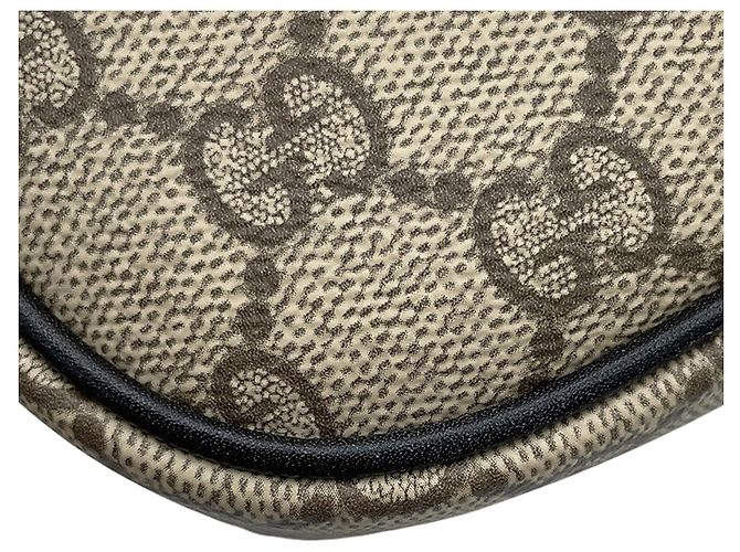 Borsa Gucci Beige GG Supreme Horsebit 1955 con manico superiore - vista 9