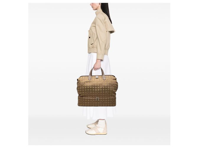 Sac à cadre Chanel Brown New Travel Line en nylon Marron - vue 7