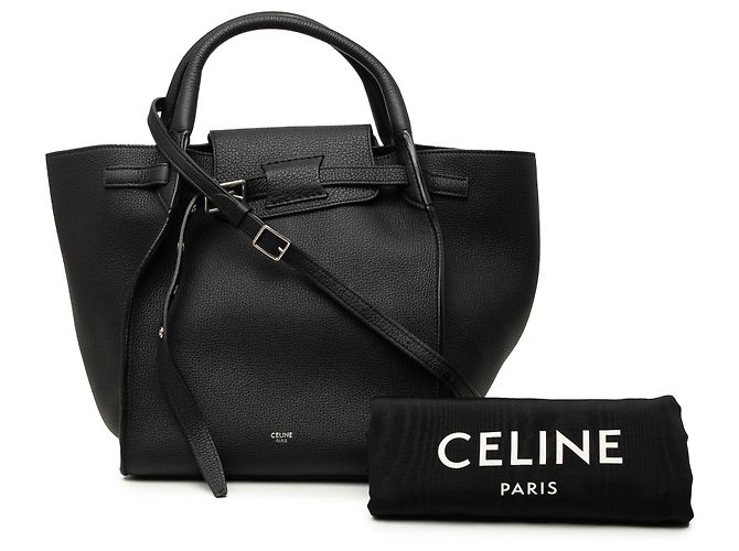 Céline Celine Black Small Supple Grained Calfskin Big Bag Nero - vista 7