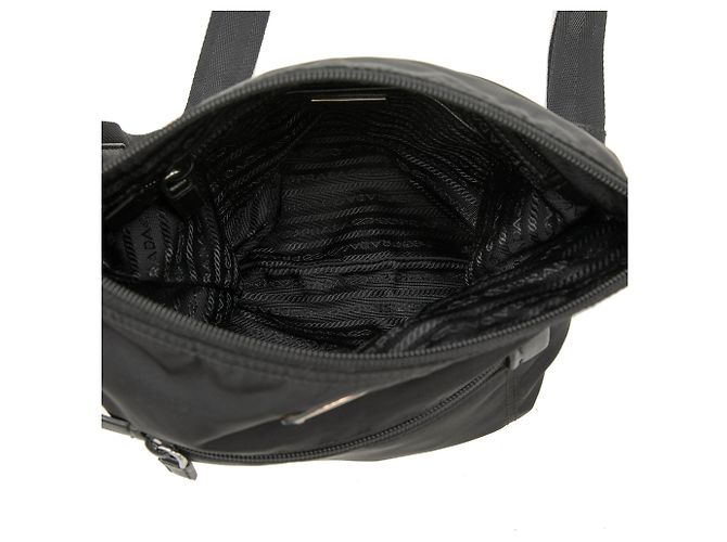 Borsa a tracolla Prada in Tessuto nera con zip Nero - vista 4