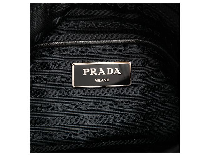 Borsa a tracolla Prada in Tessuto nera con zip Nero - vista 5