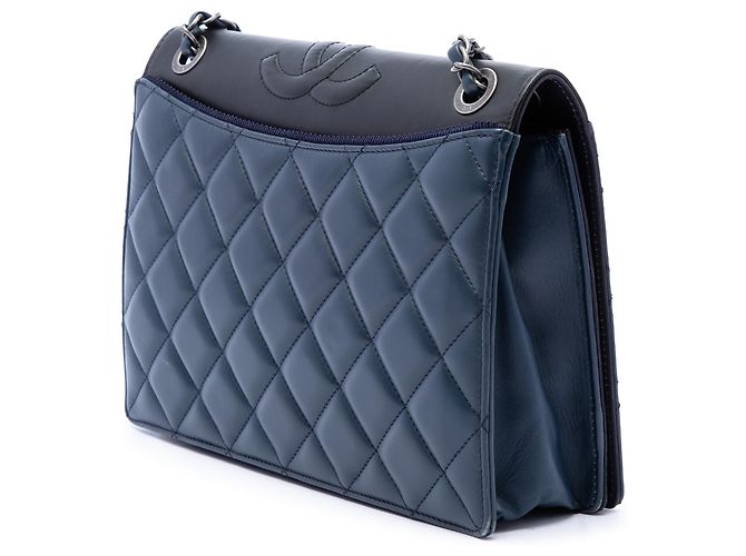 Chanel Blue Medium Quilted Lambskin Ballerine Flap Azul - vista 2