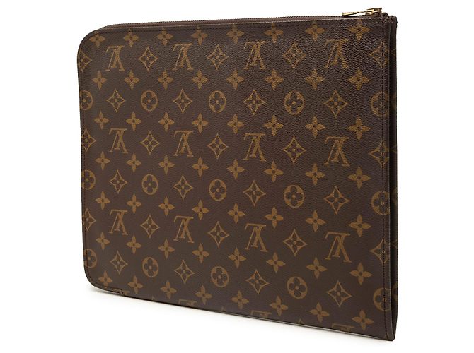Louis Vuitton Brown Monogram Poche Documents Portfolio 30 Castaño - vista 2