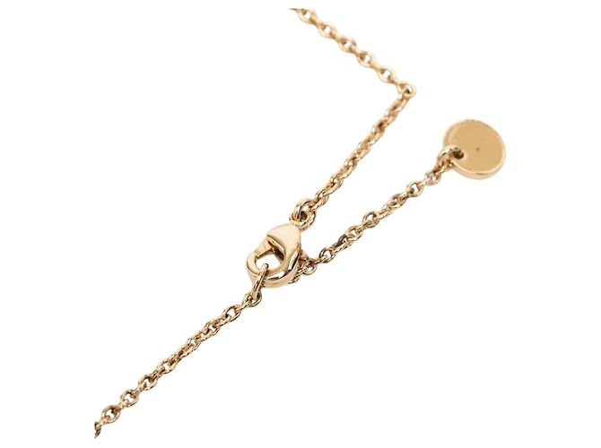 Autre Marque Collana lunga Dior Gold placcata oro con strass e perle sintetiche CD Tribal D'oro - vista 4