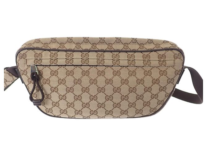 Gucci Beige Small GG Canvas Web Crossbody - vista 3