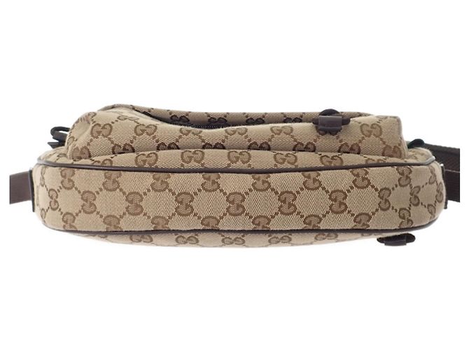 Gucci Beige Small GG Canvas Web Crossbody - vista 4