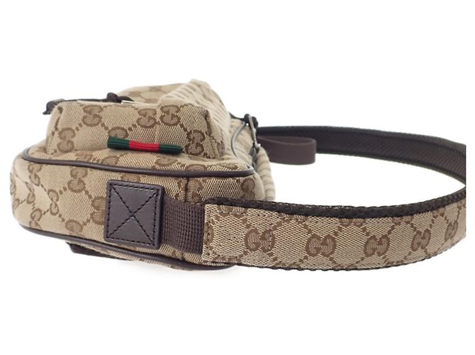 Gucci Beige Small GG Canvas Web Crossbody - vista 5