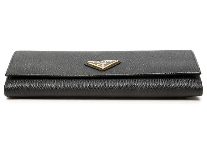 Prada Black Saffiano Bifold Long Wallet Schwarz - Ansicht 3