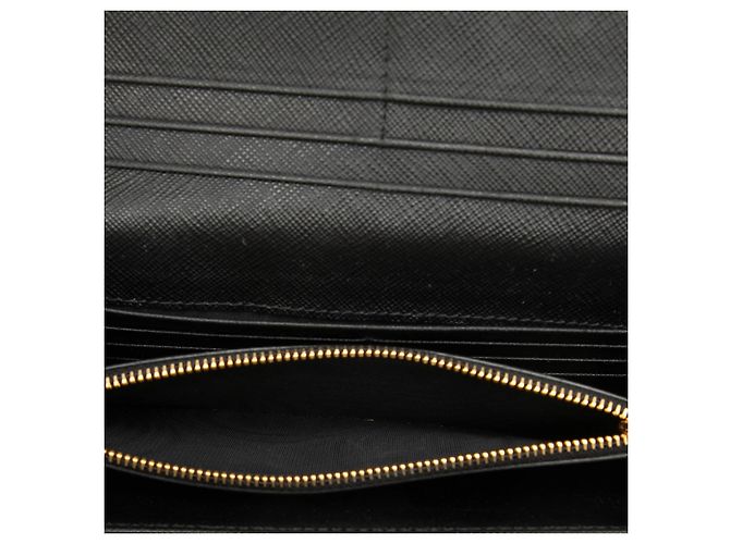 Prada Black Saffiano Bifold Long Wallet Schwarz - Ansicht 4
