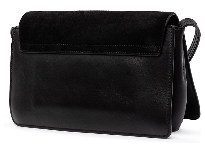 Chloé Faye Crossbody Small in camoscio e vitello nero - vista 2