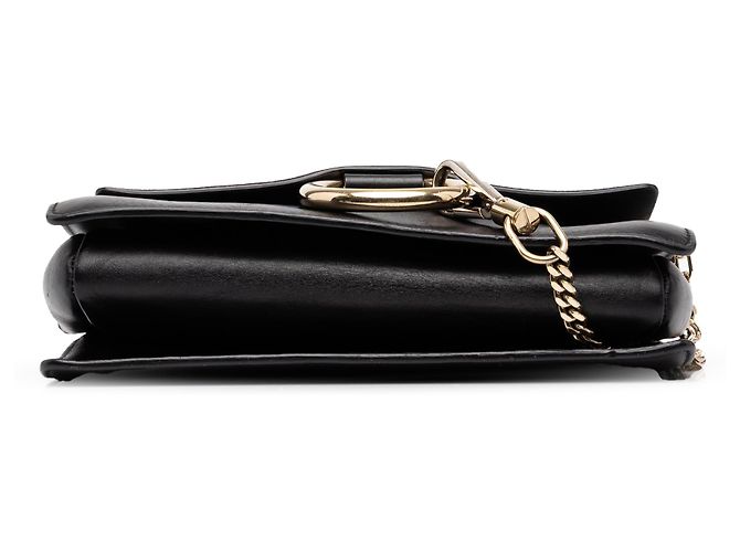 Chloé Faye Crossbody Small in camoscio e vitello nero - vista 3