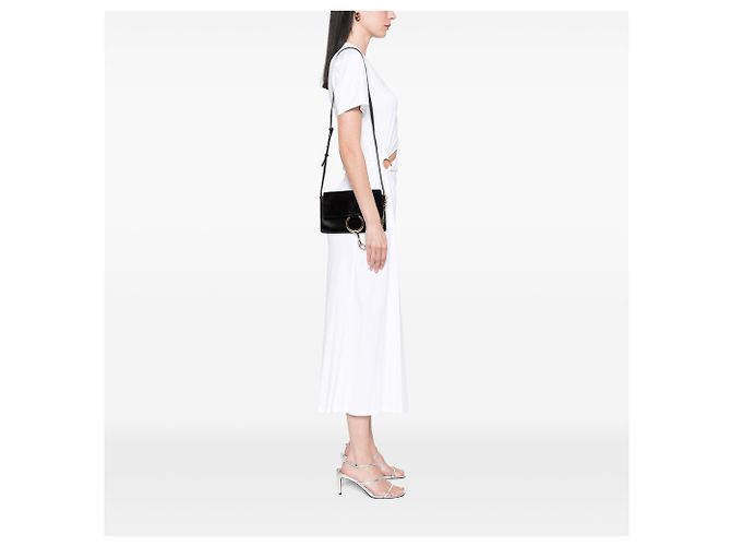 Chloé Faye Crossbody Small in camoscio e vitello nero - vista 6