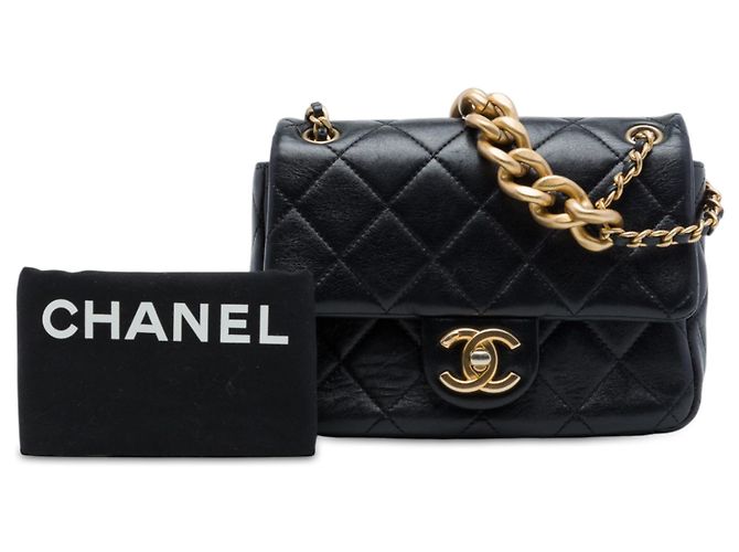 Chanel Black Mini CC Quilted Calfskin Multi Chain Single Flap Negro - vista 7