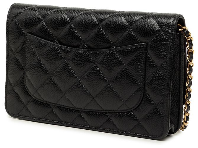 Chanel Black CC Quilted Caviar Wallet on Chain Schwarz - Ansicht 2