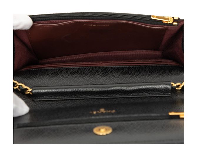 Chanel Black CC Quilted Caviar Wallet on Chain Schwarz - Ansicht 4