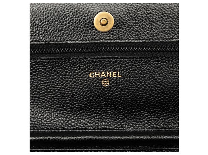 Chanel Black CC Quilted Caviar Wallet on Chain Schwarz - Ansicht 5