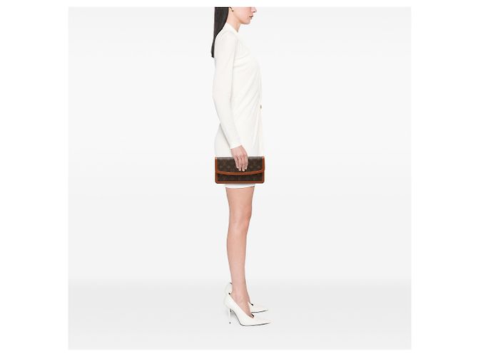 Louis Vuitton Brown Monogram Pochette Dame PM Castaño - vista 6