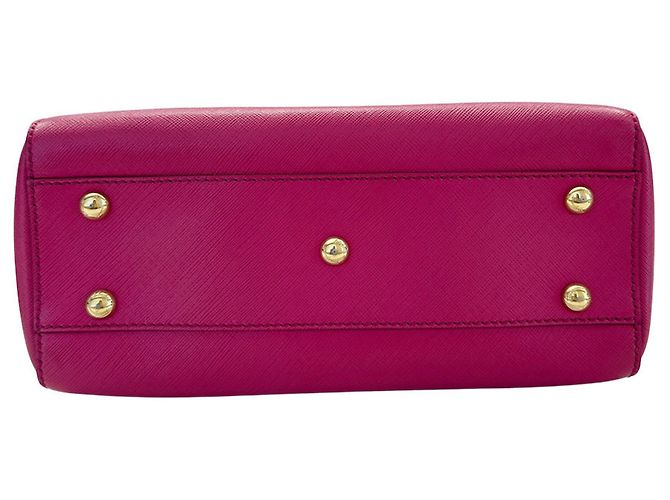 Borsa in pelle rosa Salvatore Ferragamo Double Gancini - vista 3