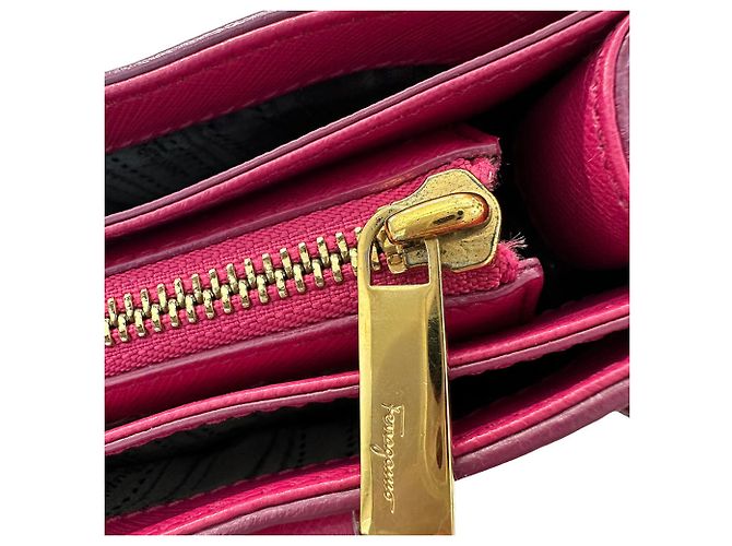 Borsa in pelle rosa Salvatore Ferragamo Double Gancini - vista 8