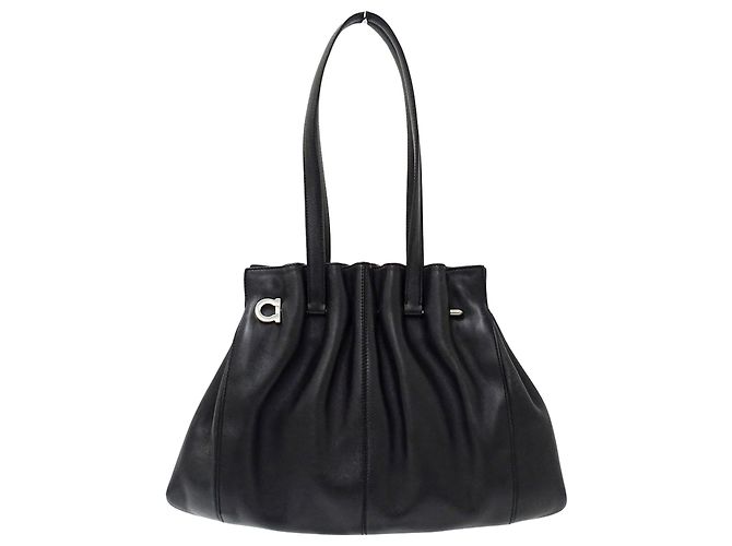 Gancini Borsa in pelle nera Salvatore Ferragamo Nero - vista 2