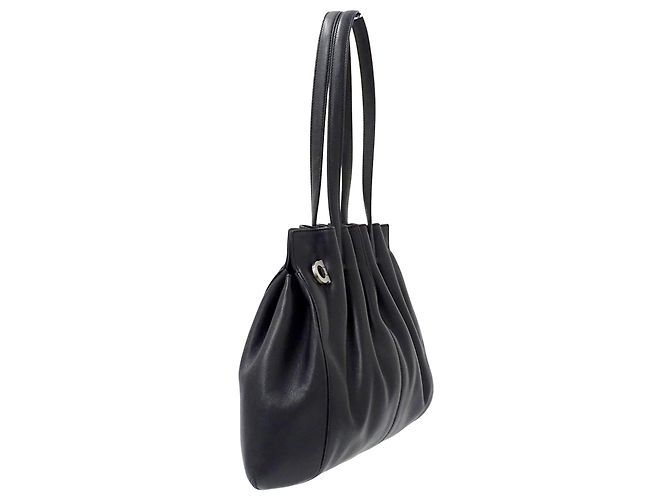 Gancini Borsa in pelle nera Salvatore Ferragamo Nero - vista 4
