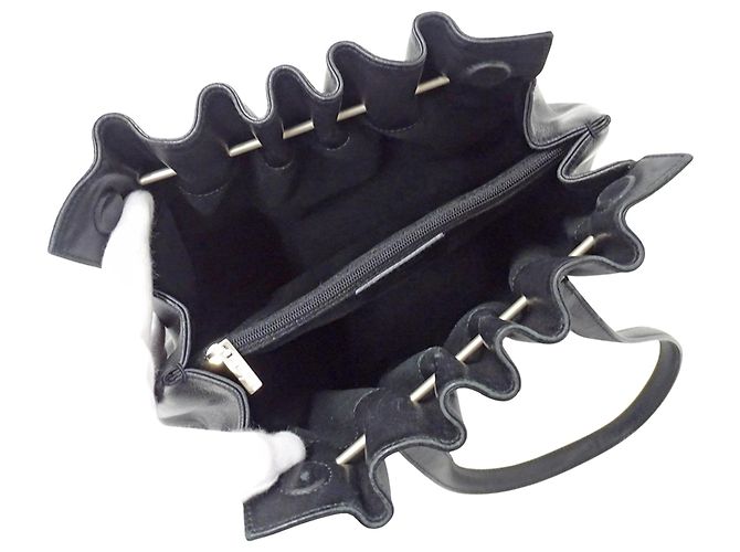 Gancini Borsa in pelle nera Salvatore Ferragamo Nero - vista 5