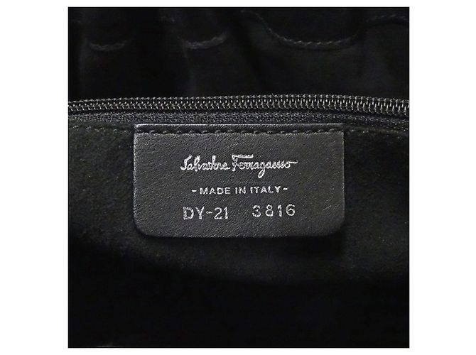 Gancini Borsa in pelle nera Salvatore Ferragamo Nero - vista 6