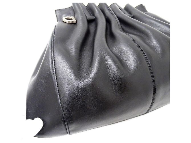 Gancini Borsa in pelle nera Salvatore Ferragamo Nero - vista 7