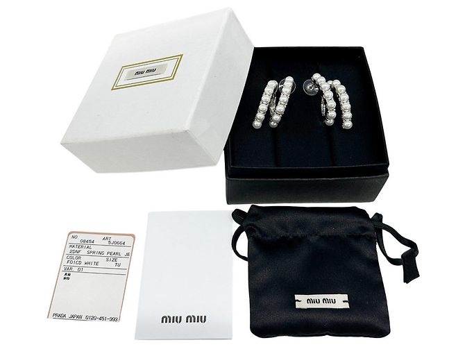 Pendientes de botón Miu Miu plateados Plata - vista 5