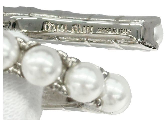 Pendientes de botón Miu Miu plateados Plata - vista 6