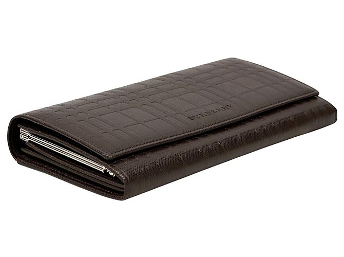Cartera larga de piel Burberry Castaño - vista 3