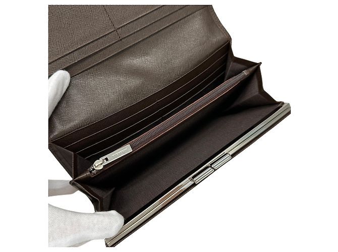 Cartera larga de piel Burberry Castaño - vista 5