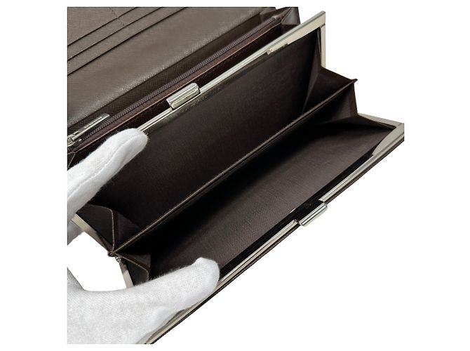 Cartera larga de piel Burberry Castaño - vista 6