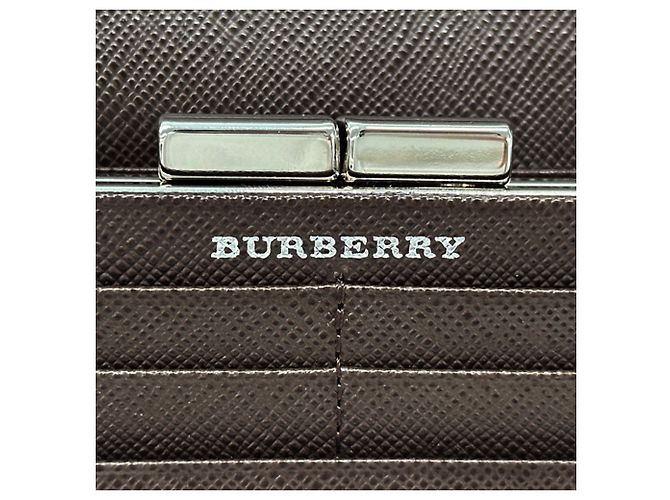 Cartera larga de piel Burberry Castaño - vista 7