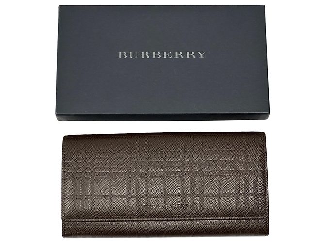 Cartera larga de piel Burberry Castaño - vista 8